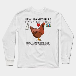 New Hampshire - Red Hen - State, Heart, Home - state symbols Long Sleeve T-Shirt